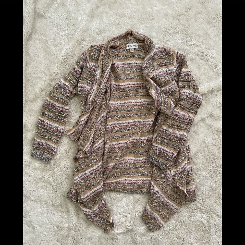 Knox Rose - Warm Color Stripe Cardigan - M